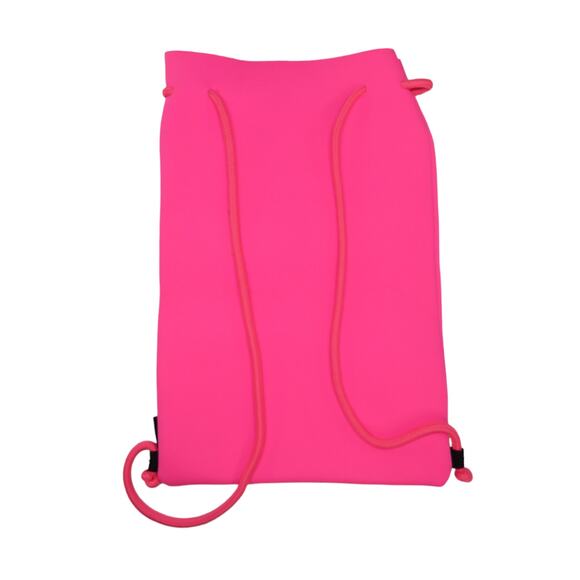 TRIANGL Hot Pink Neoprene Pullstring Backpack Sac Barbiecore - Picture 2 of 6